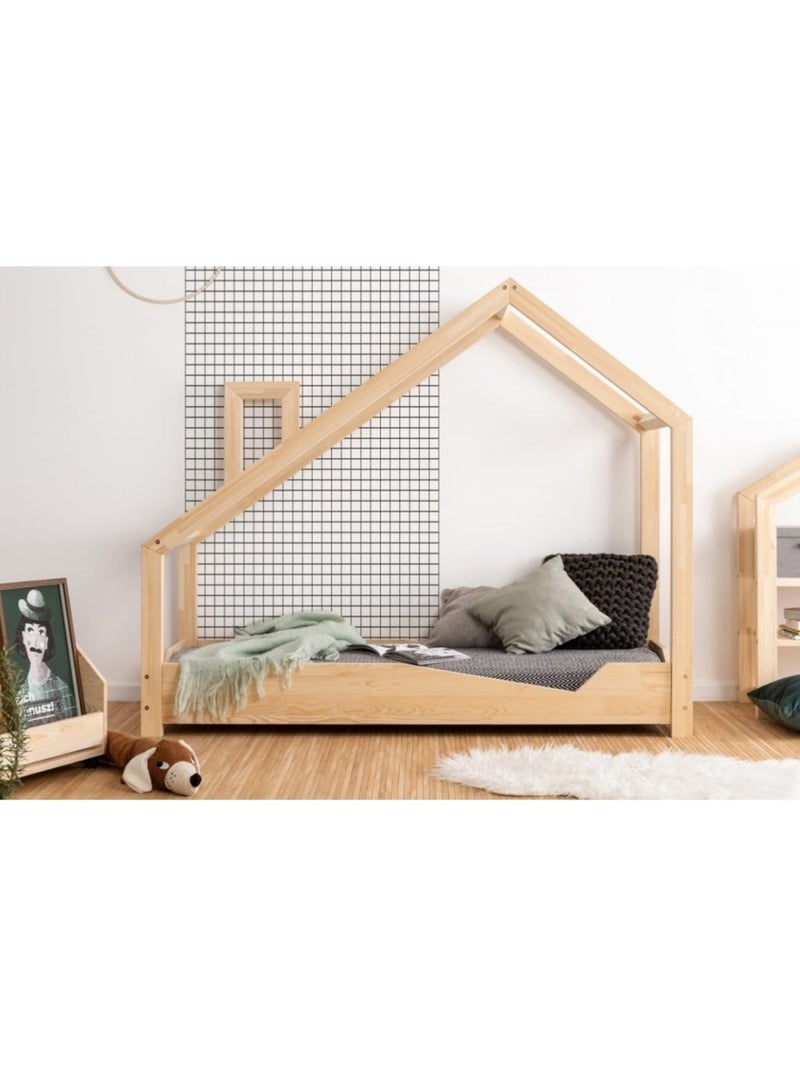 Lit cabane enfant luna a 90×140 cm pin massif Beige - Kiabi