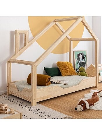 Lit cabane enfant luna b 90×190 cm pin massif