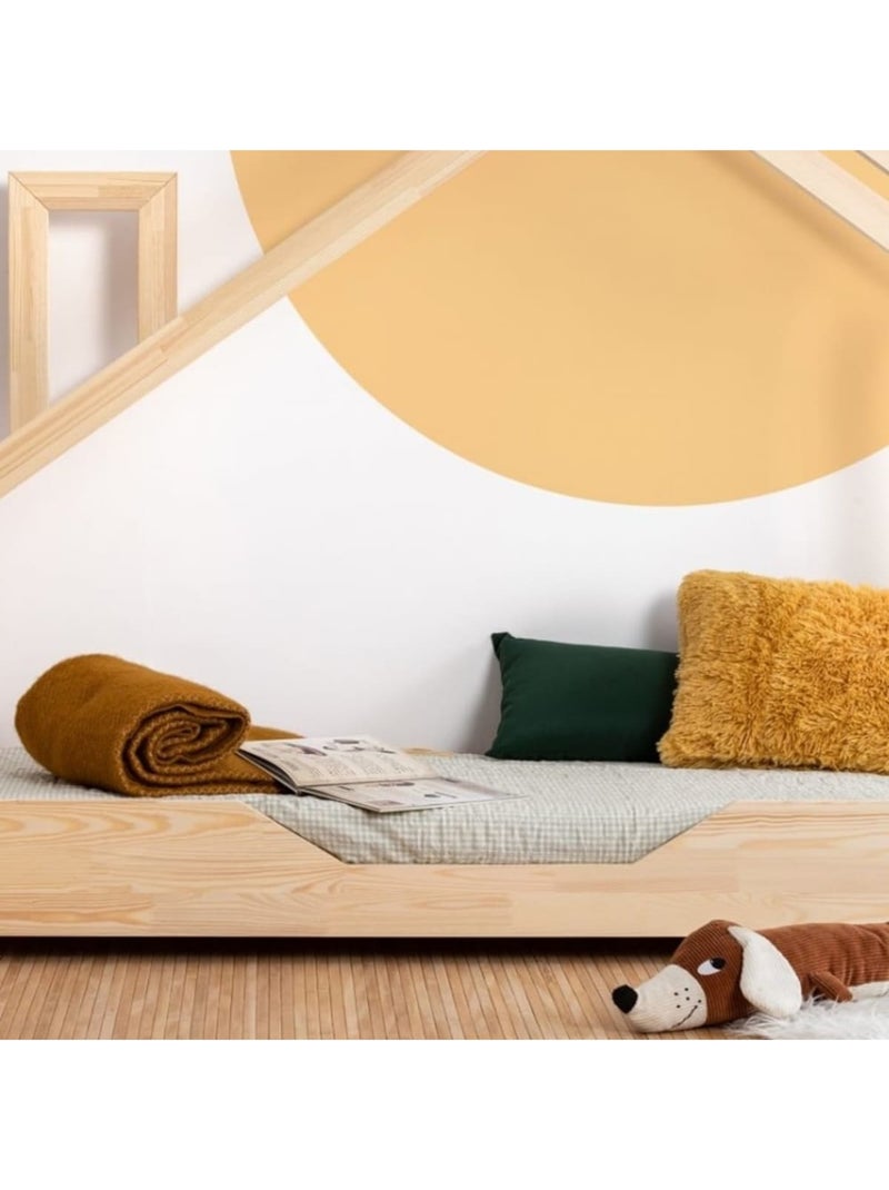 Lit cabane enfant luna b 90×190 cm pin massif Beige - Kiabi