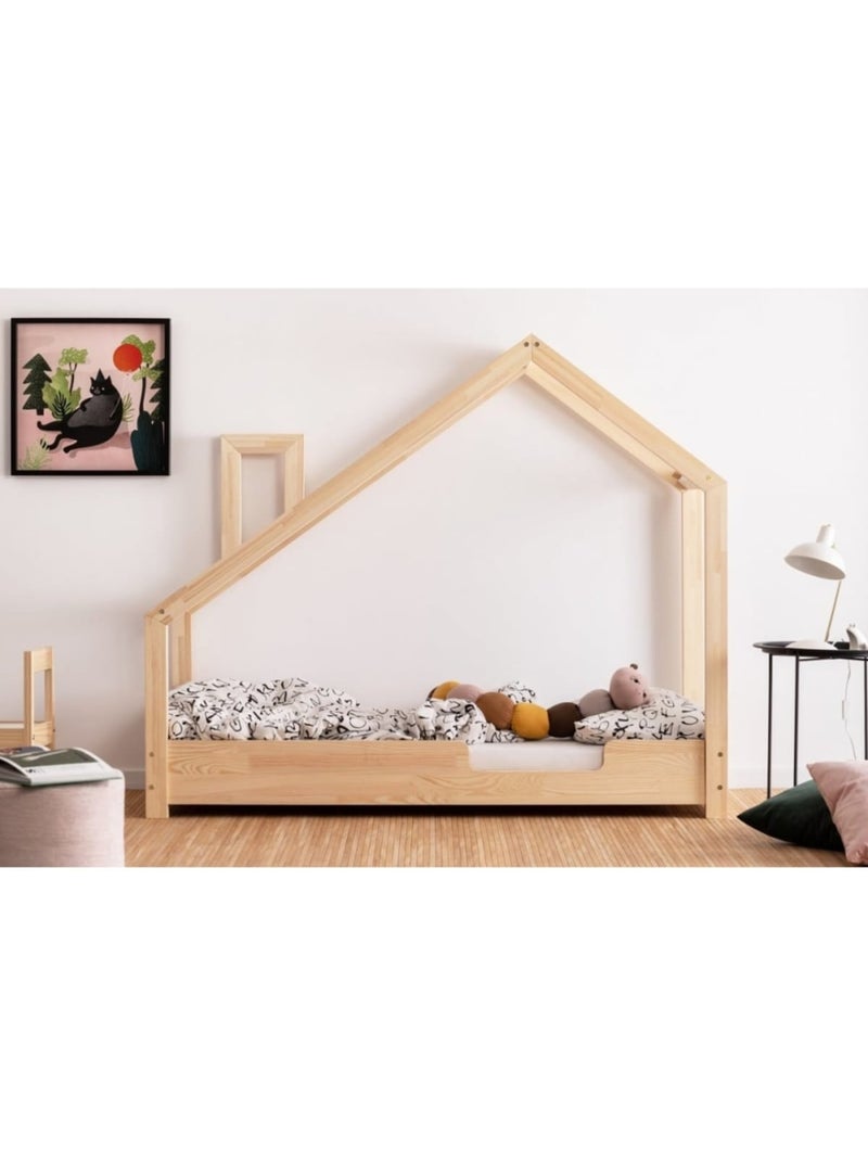 Lit cabane enfant luna c 70×160 cm pin massif Beige - Kiabi