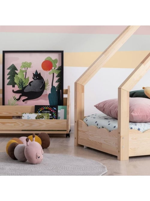 Lit cabane enfant luna d 80×140 cm pin massif - Kiabi