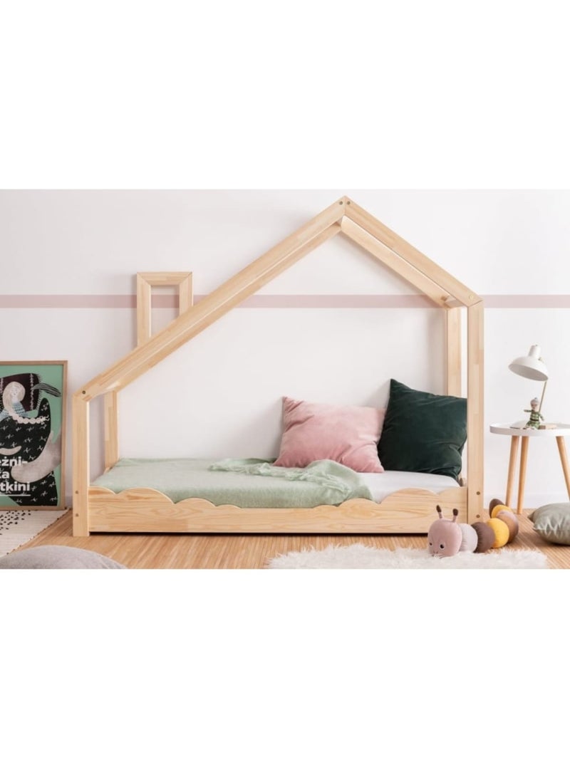 Lit cabane enfant luna d 80×140 cm pin massif Beige - Kiabi