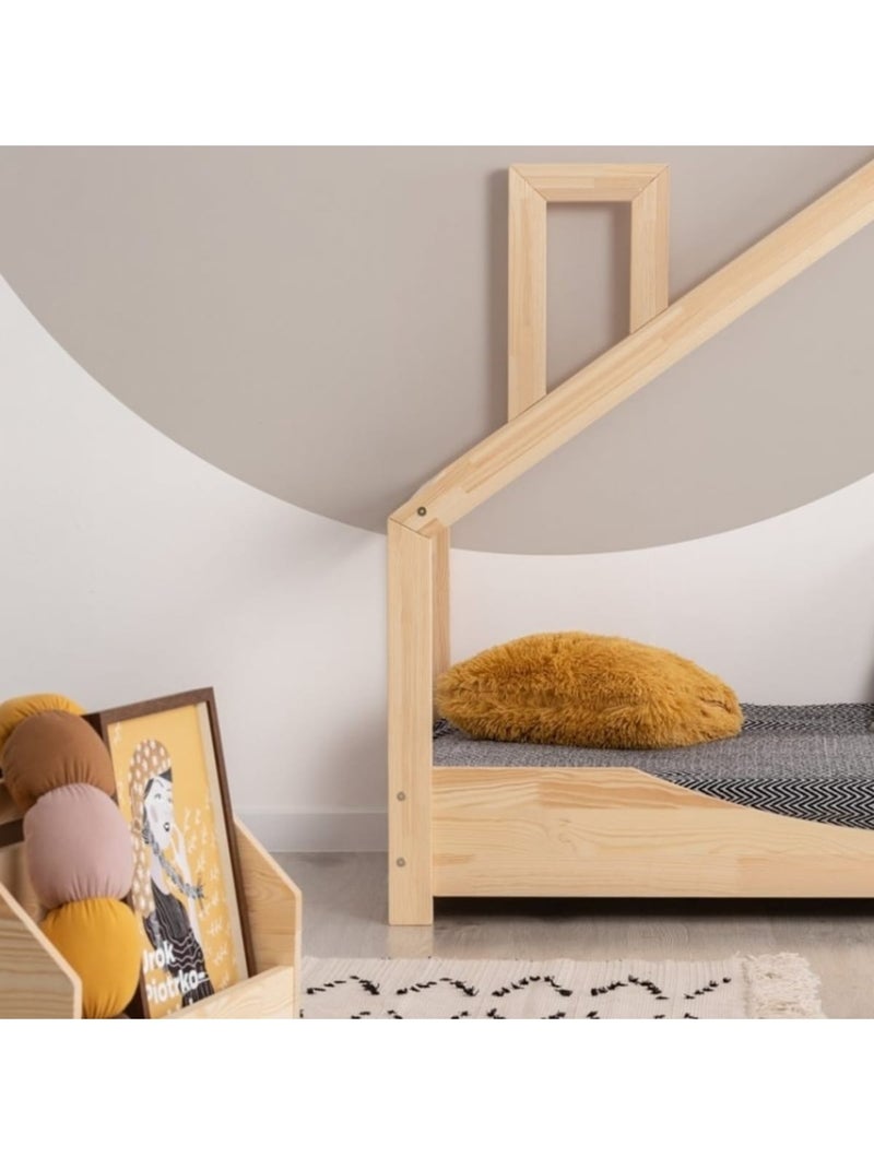 Lit cabane enfant luna e 80×200 cm pin massif Beige - Kiabi