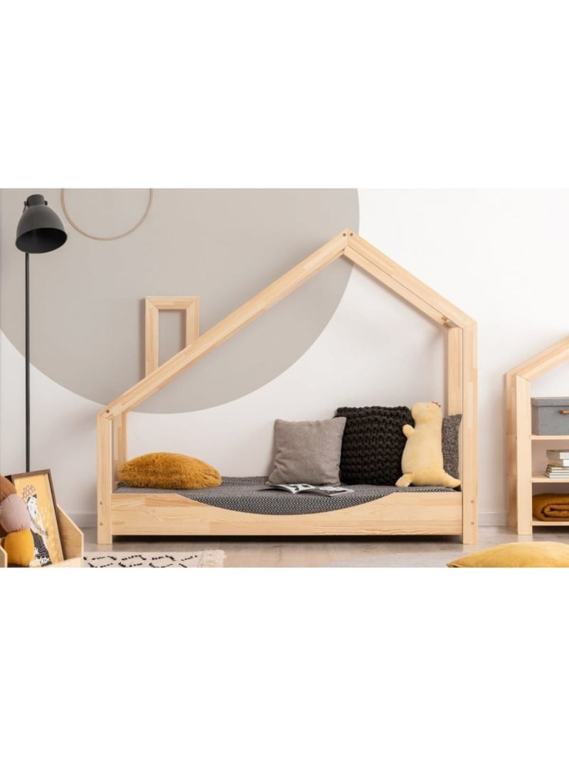 Lit cabane enfant luna e 80×200 cm pin massif Beige - Kiabi