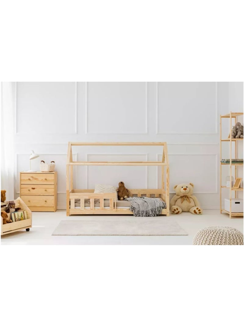 Lit cabane enfant mbp mila 80×190 cm pin massif Marron - Kiabi