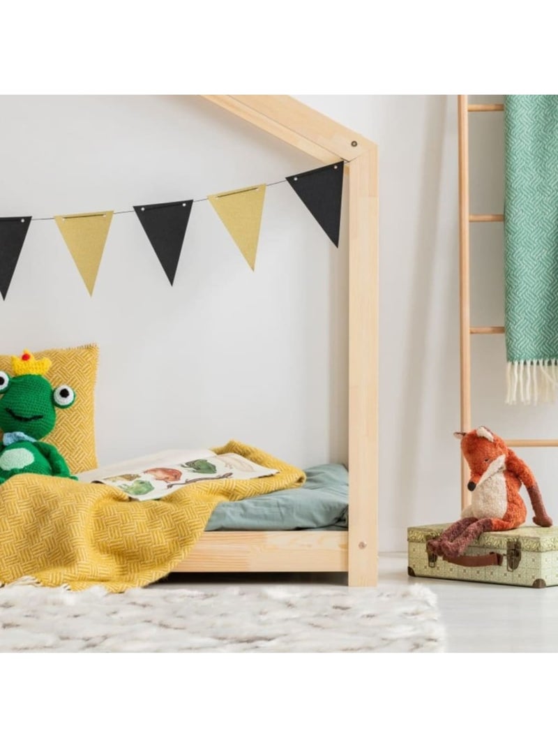 Lit cabane enfant rm 80×140 cm pin massif Beige - Kiabi