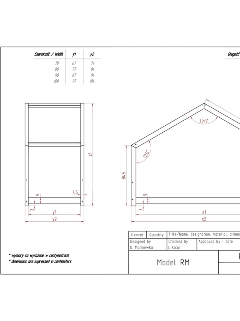 Lit cabane enfant rm 80×140 cm pin massif Beige - Kiabi