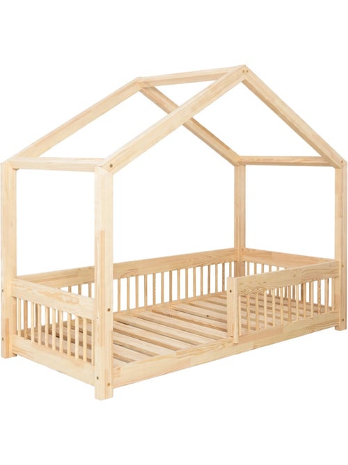 Lit cabane enfant rmw 80×190 cm pin massif - Kiabi