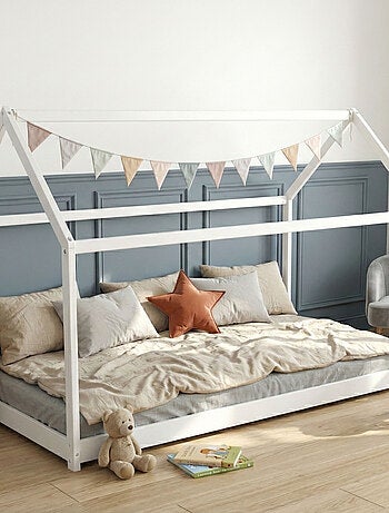 Lit cabane inspiration Montessori en bois massif