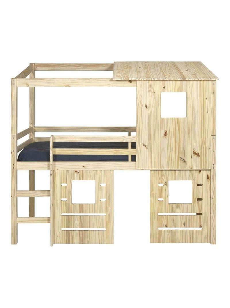 Lit cabane mi-hauteur Alma - AKITEN RETAIL Marron - Kiabi