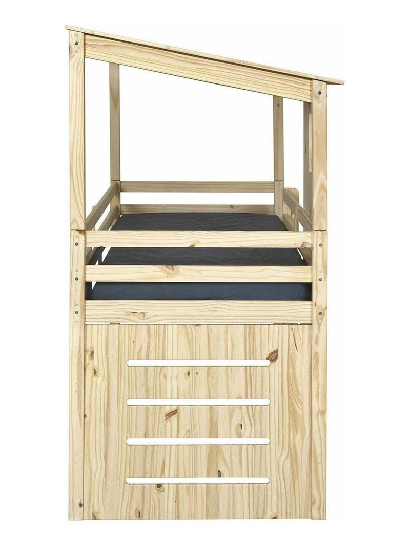 Lit cabane mi-hauteur Alma - AKITEN RETAIL Marron - Kiabi
