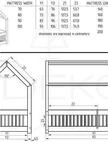 Lit cabane montessori enfant mbw mila 120×180 cm pin massif