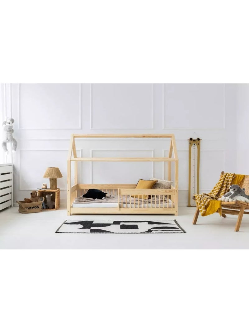 Lit cabane montessori enfant mbw mila 80×190 cm pin massif Marron - Kiabi