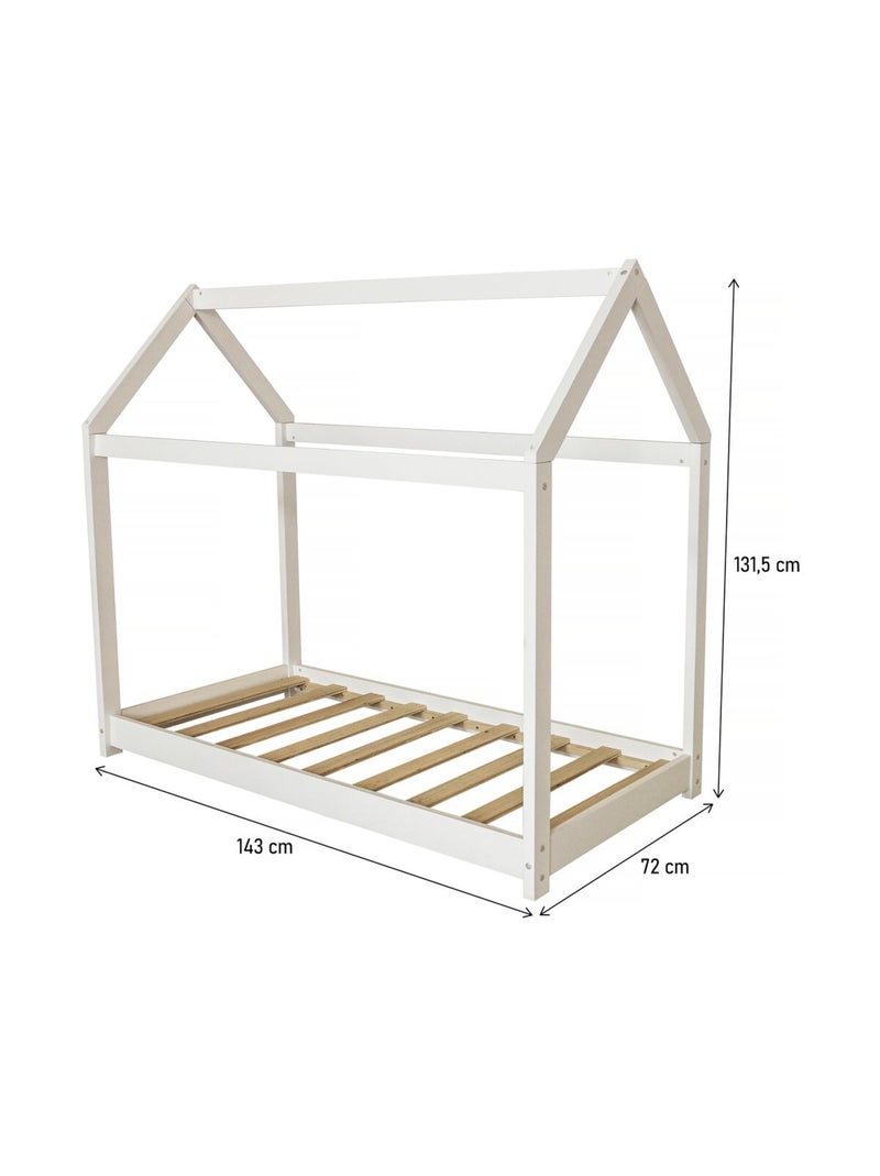Lit Cabane pour enfant "Camilla" Blanc - Kiabi