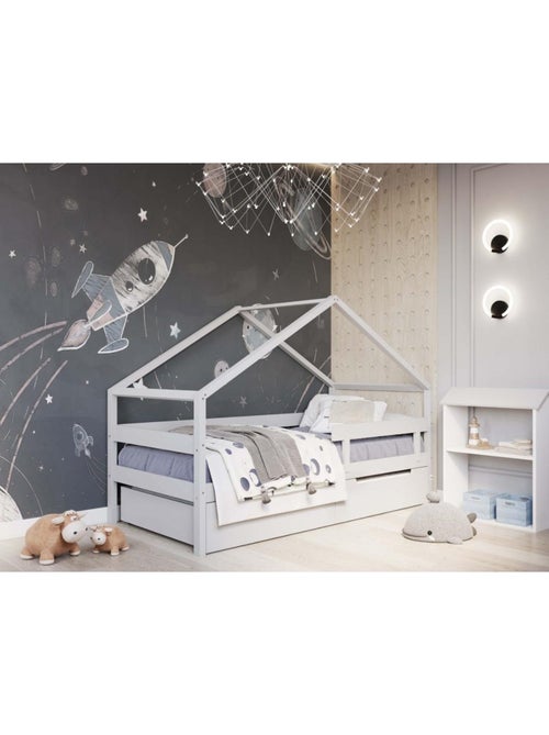 Lit cabane simple  en bois YappyHytte - Kiabi