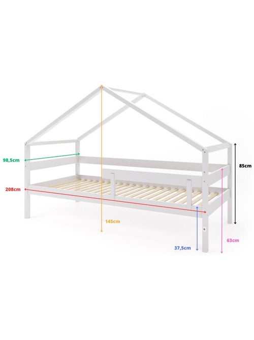Lit cabane simple  en bois YappyHytte - Kiabi
