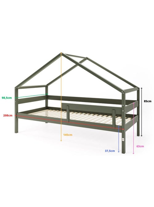 Lit cabane simple  en bois YappyHytte - Kiabi