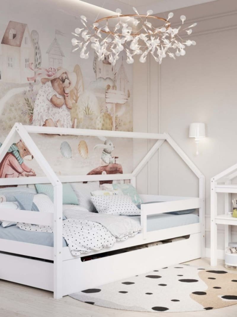 Lit cabane simple  en bois YappySole Blanc - Kiabi