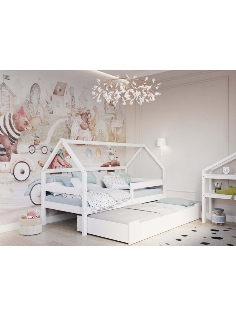 Lit cabane simple  en bois YappySole Blanc - Kiabi