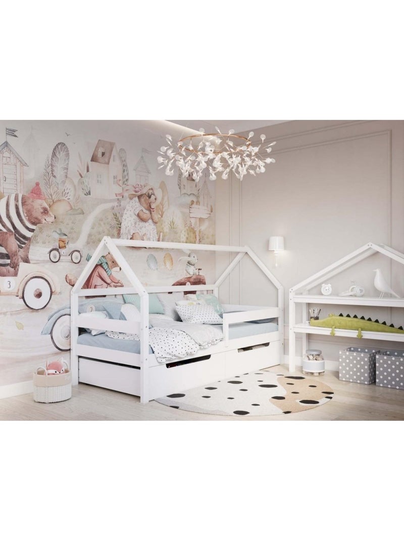 Lit cabane simple  en bois YappySole Blanc - Kiabi
