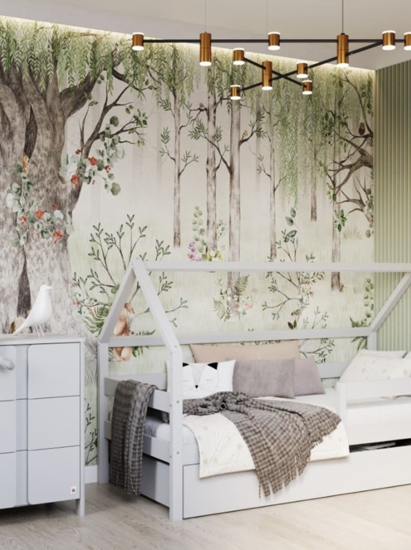Lit cabane simple  en bois YappySole Gris clair - Kiabi