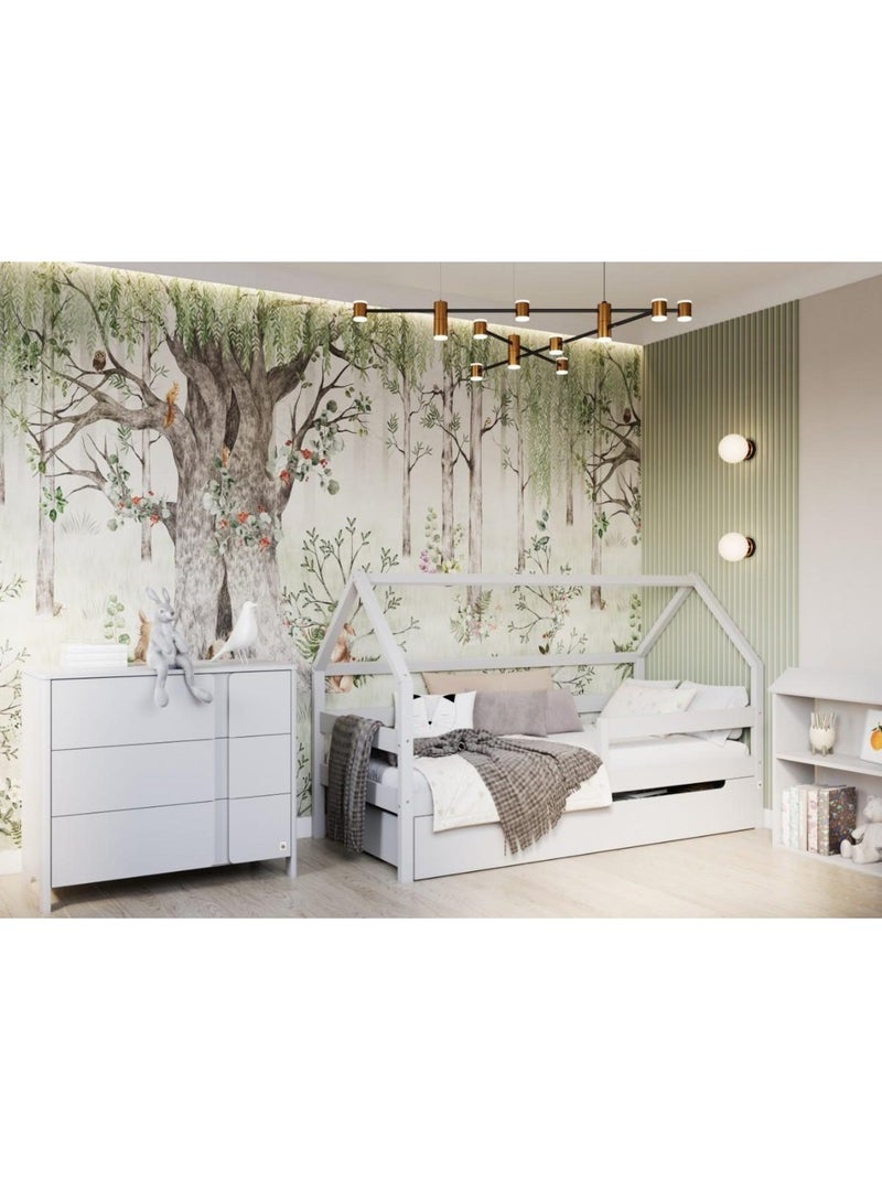 Lit cabane simple  en bois YappySole Gris clair - Kiabi