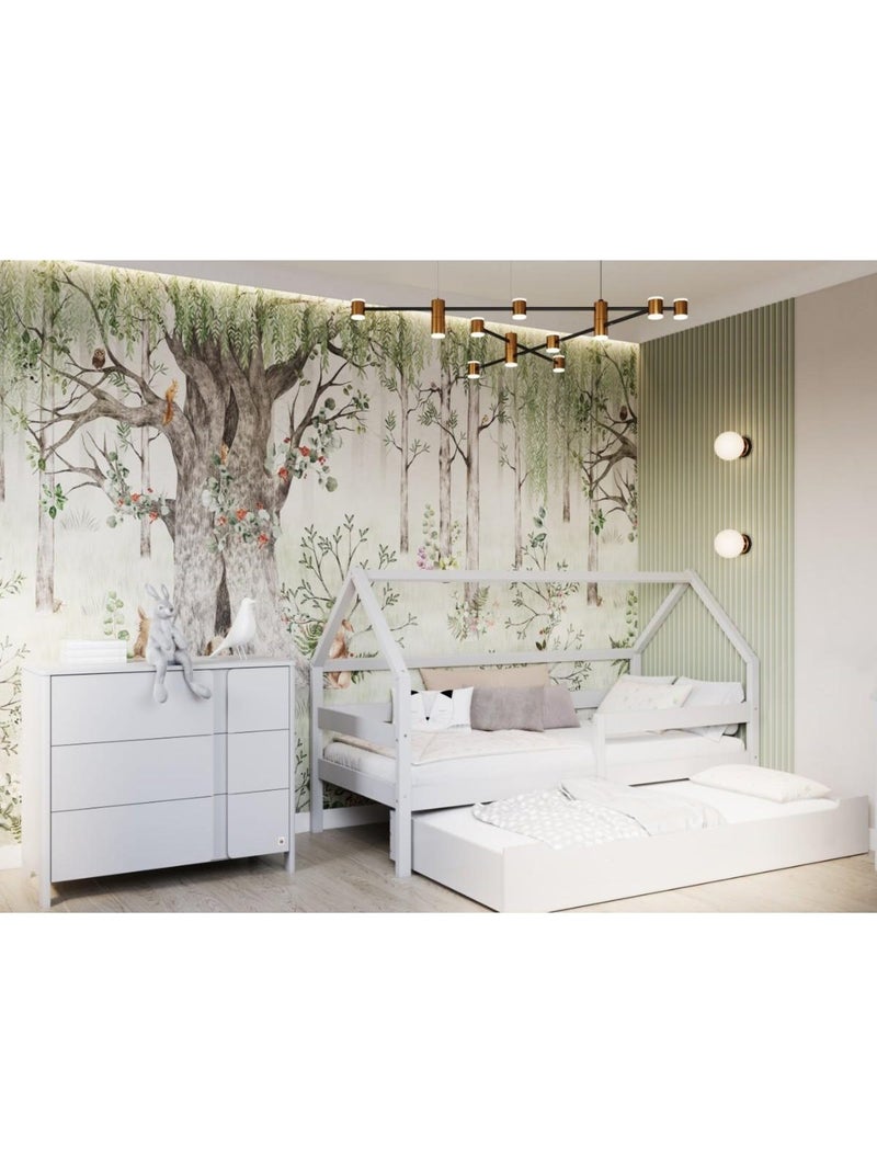 Lit cabane simple  en bois YappySole Gris clair - Kiabi