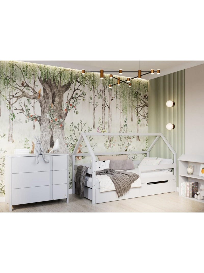 Lit cabane simple  en bois YappySole Gris clair - Kiabi
