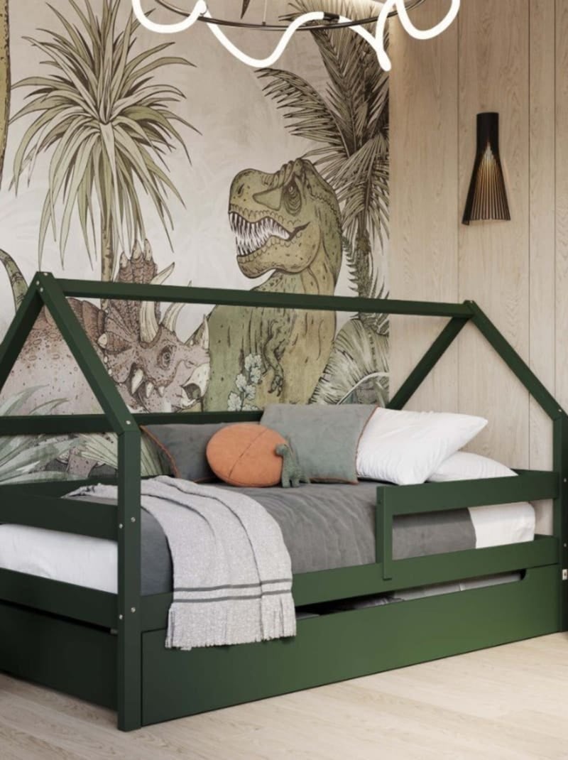 Lit cabane simple  en bois YappySole Vert - Kiabi