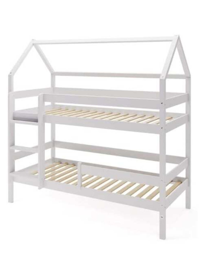 Lit cabane superposé  en bois YappyEden Gris clair - Kiabi