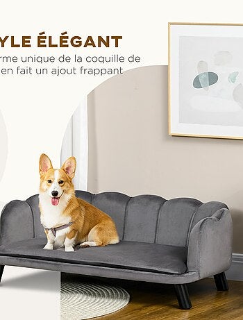 Lit canapé chien chat design contemporain coquillage