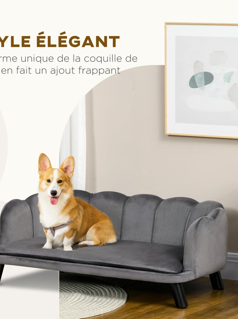 Lit canapé chien chat design contemporain coquillage Gris - Kiabi