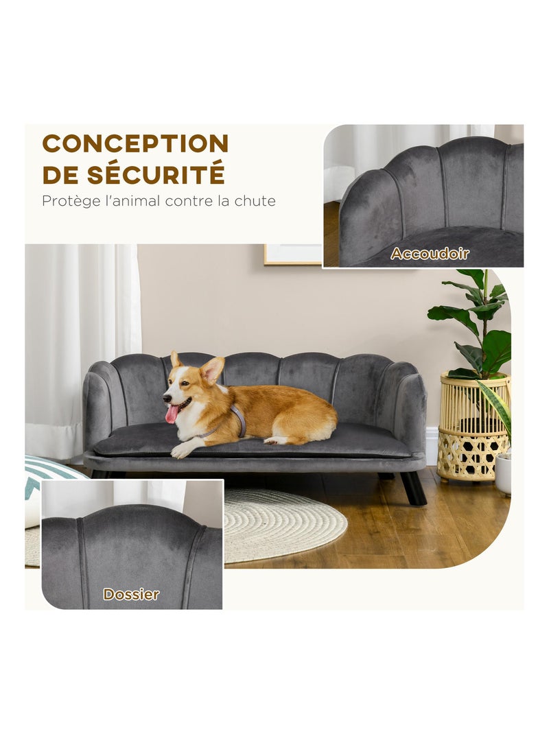 Lit canapé chien chat design contemporain coquillage Gris - Kiabi