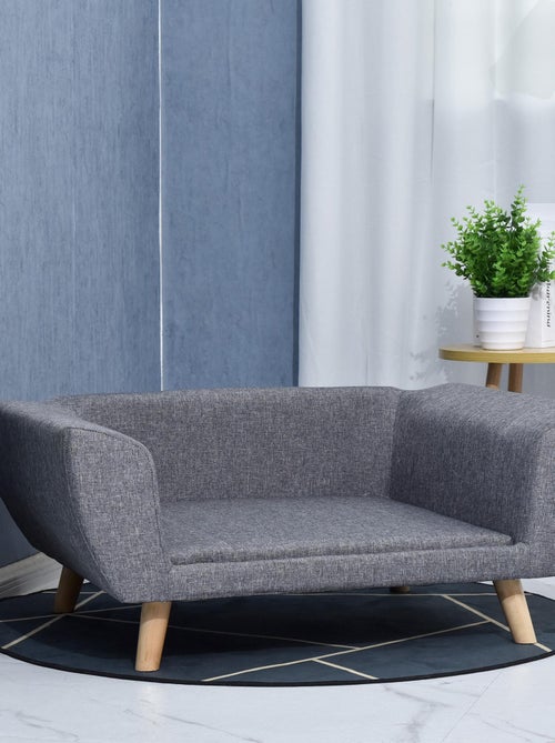 Lit canapé chien chat design scandinave + coussin fourni polyester - Kiabi