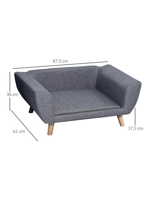 Lit canapé chien chat design scandinave + coussin fourni polyester - Kiabi