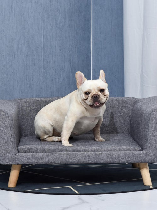 Lit canapé chien chat design scandinave + coussin fourni polyester - Kiabi