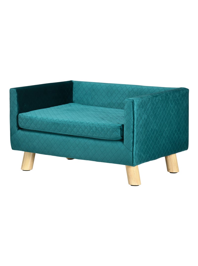 Lit canapé chien chat design scandinave + coussin fourni velours Bleu Bleu - Kiabi