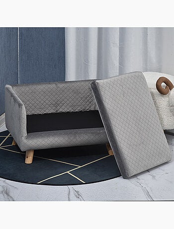 Lit canapé chien chat design scandinave + coussin fourni velours