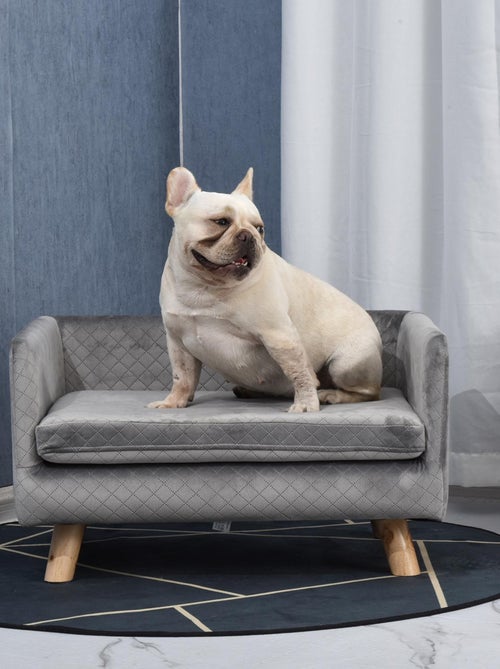 Lit canapé chien chat design scandinave + coussin fourni velours - Kiabi