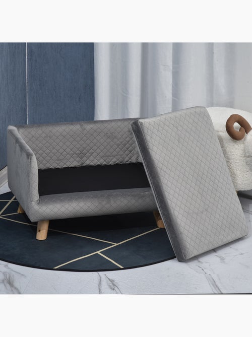 Lit canapé chien chat design scandinave + coussin fourni velours - Kiabi
