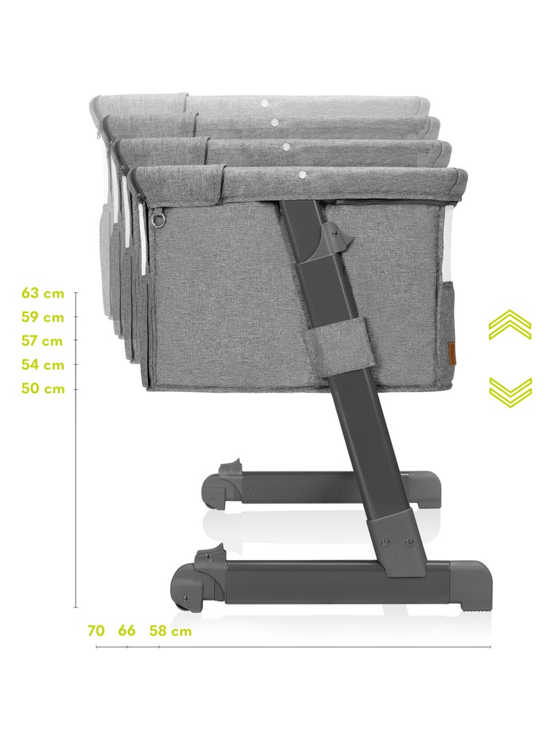 Lit cododo 2en1 LIONELO Théo - Matelas inclus - 0-9 kg - Hauteur et inclinaison réglables Gris - Kiabi