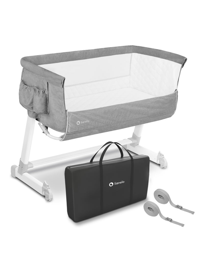 Lit cododo 2en1 LIONELO Théo - Matelas inclus - 0-9 kg - Hauteur et inclinaison réglables Gris - Kiabi