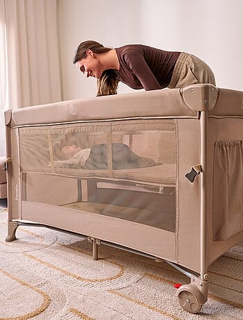 Lit cododo 3en1 LIONELO Ellen - Lit parapluie - Parc bébé - Matelas haute densité - Roulettes