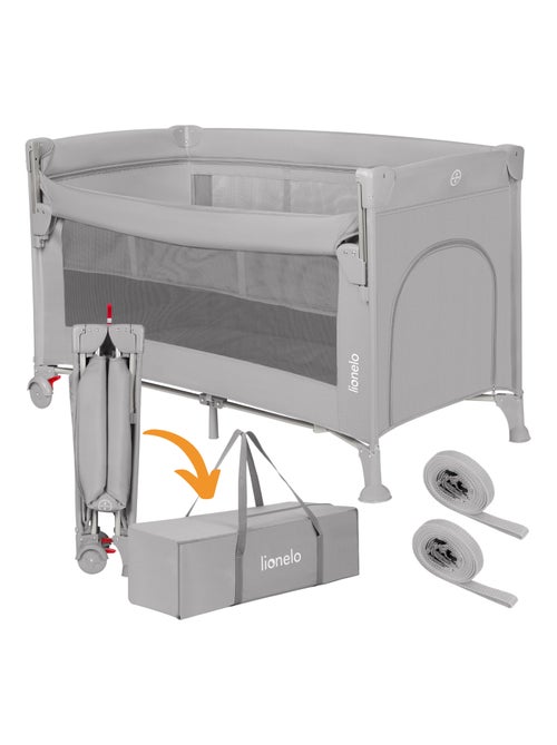 Lit cododo 3en1 LIONELO Ellen - Lit parapluie - Parc bébé - Matelas haute densité - Roulettes - Kiabi