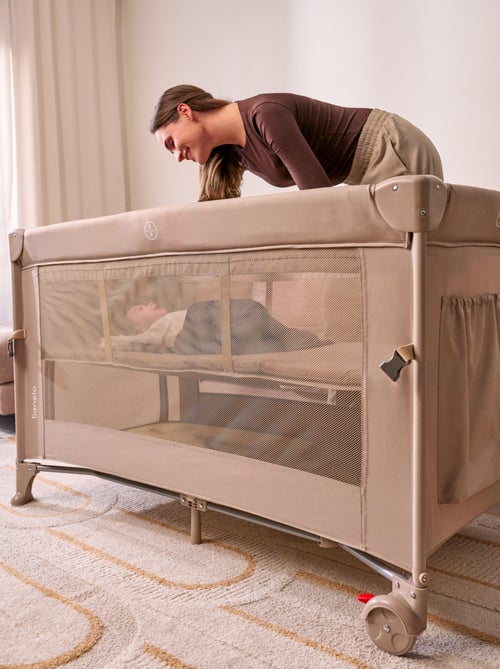 Lit cododo 3en1 LIONELO Ellen - Lit parapluie - Parc bébé - Matelas haute densité - Roulettes - Kiabi