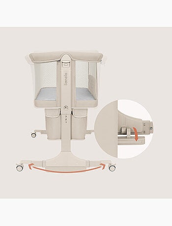 Lit cododo 3en1 LIONELO Jodie - Berceau - Réglable en hauteur et inclinaison- Matelas haute densité
