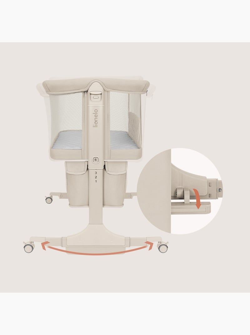 Lit cododo 3en1 LIONELO Jodie - Berceau - Réglable en hauteur et inclinaison- Matelas haute densité Beige - Kiabi