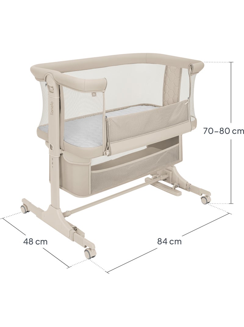Lit cododo 3en1 LIONELO Jodie - Berceau - Réglable en hauteur et inclinaison- Matelas haute densité Beige - Kiabi