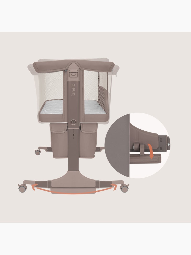 Lit cododo 3en1 LIONELO Jodie - Berceau - Réglable en hauteur et inclinaison- Matelas haute densité Taupe - Kiabi