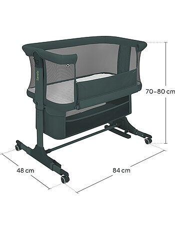 Lit cododo 3en1 LIONELO Jodie - Berceau - Réglable en hauteur et inclinaison- Matelas haute densité